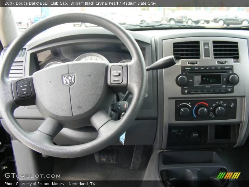 Brilliant Black Crystal Pearl / Medium Slate Gray 2007 Dodge Dakota SLT Club Cab
