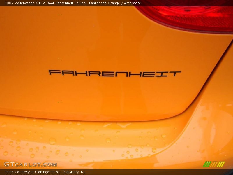 Fahrenheit Orange / Anthracite 2007 Volkswagen GTI 2 Door Fahrenheit Edition