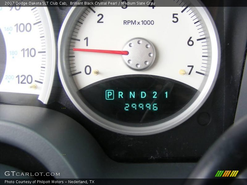 Brilliant Black Crystal Pearl / Medium Slate Gray 2007 Dodge Dakota SLT Club Cab