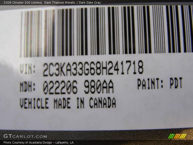 Dark Titanium Metallic / Dark Slate Gray 2008 Chrysler 300 Limited