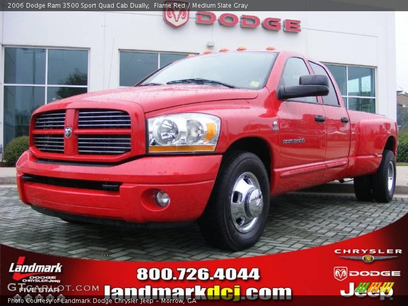 Flame Red / Medium Slate Gray 2006 Dodge Ram 3500 Sport Quad Cab Dually