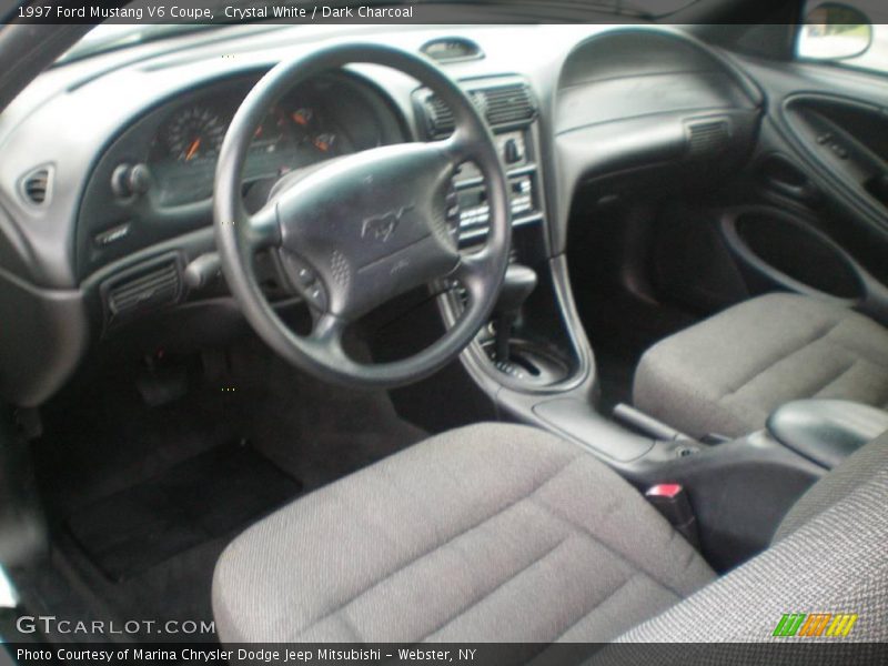 Crystal White / Dark Charcoal 1997 Ford Mustang V6 Coupe