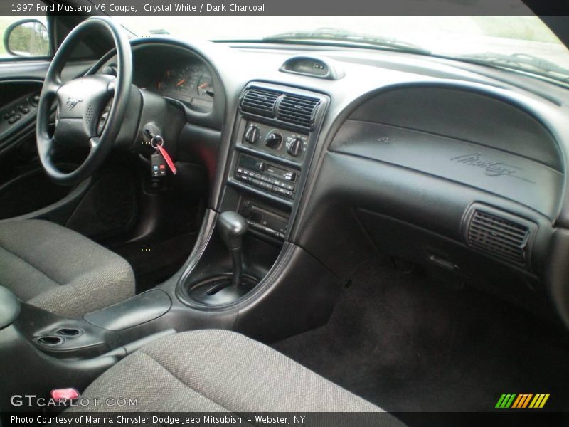 Crystal White / Dark Charcoal 1997 Ford Mustang V6 Coupe