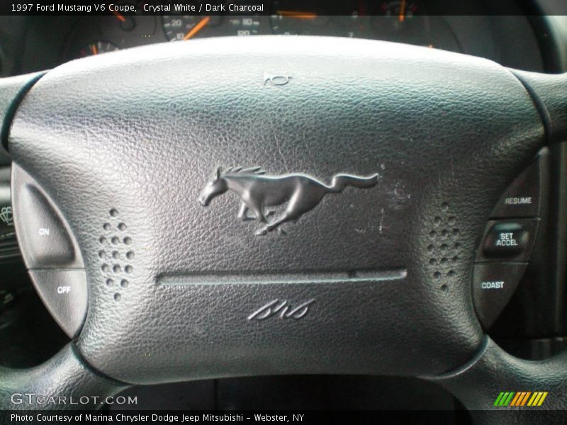 Crystal White / Dark Charcoal 1997 Ford Mustang V6 Coupe
