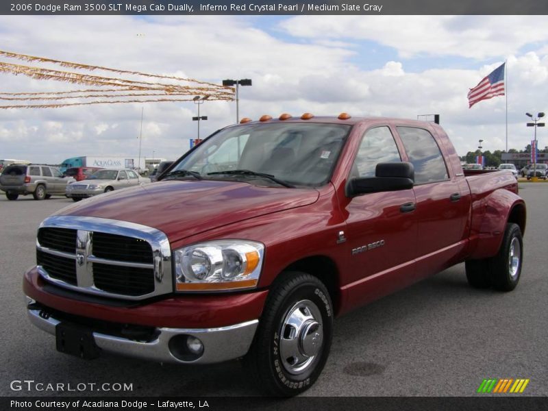 Inferno Red Crystal Pearl / Medium Slate Gray 2006 Dodge Ram 3500 SLT Mega Cab Dually