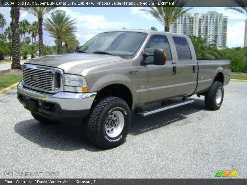 Arizona Beige Metallic / Medium Parchment 2004 Ford F350 Super Duty Lariat Crew Cab 4x4
