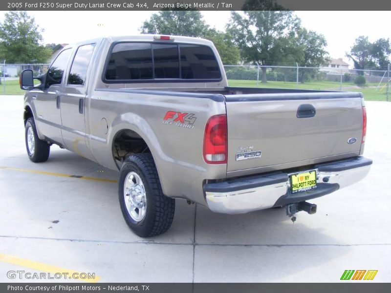 Arizona Beige Metallic / Tan 2005 Ford F250 Super Duty Lariat Crew Cab 4x4