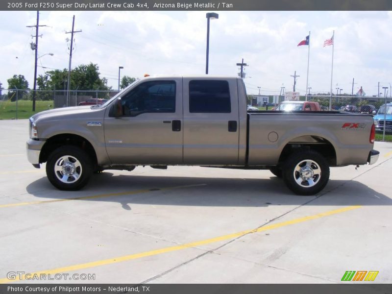 Arizona Beige Metallic / Tan 2005 Ford F250 Super Duty Lariat Crew Cab 4x4