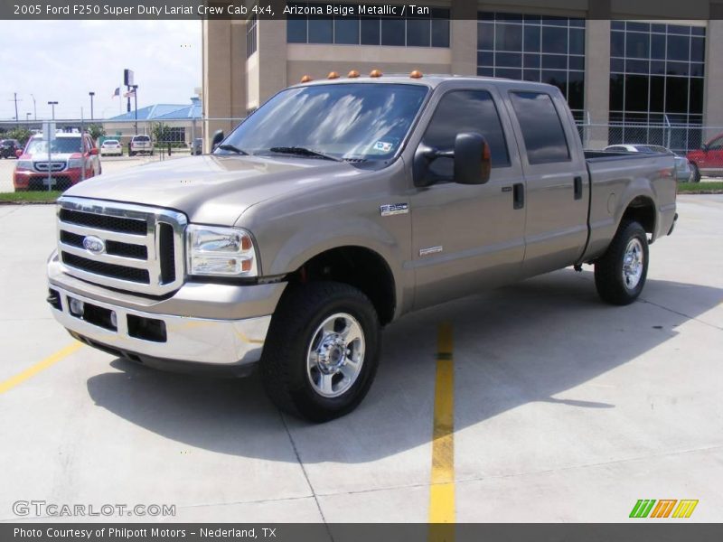 Arizona Beige Metallic / Tan 2005 Ford F250 Super Duty Lariat Crew Cab 4x4