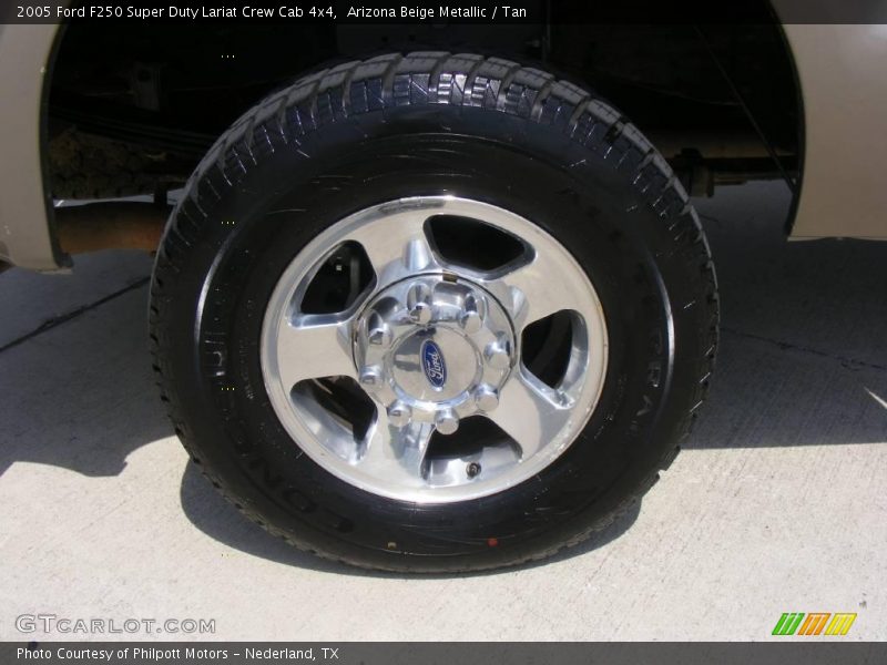 Arizona Beige Metallic / Tan 2005 Ford F250 Super Duty Lariat Crew Cab 4x4