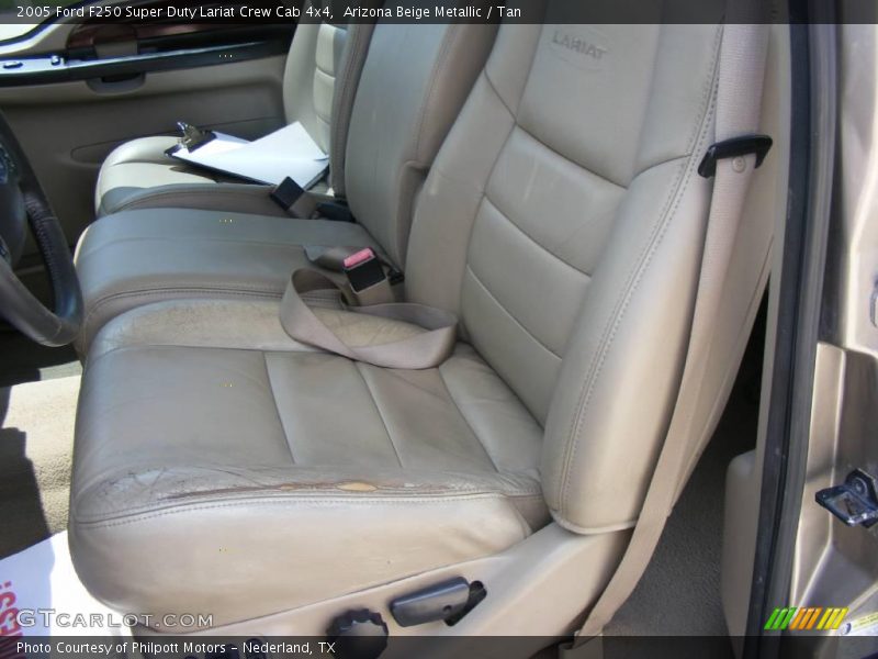 Arizona Beige Metallic / Tan 2005 Ford F250 Super Duty Lariat Crew Cab 4x4
