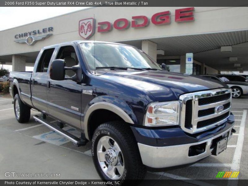 True Blue Metallic / Tan 2006 Ford F350 Super Duty Lariat FX4 Crew Cab 4x4