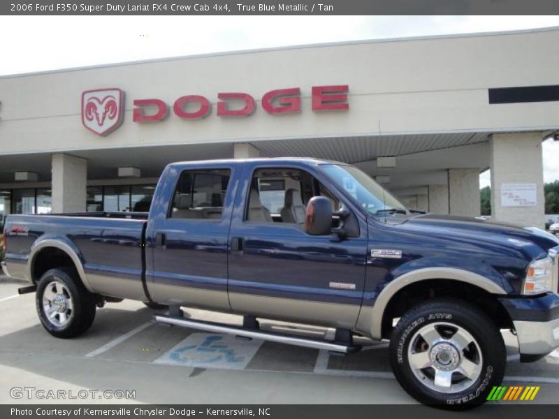 True Blue Metallic / Tan 2006 Ford F350 Super Duty Lariat FX4 Crew Cab 4x4