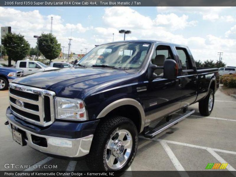 True Blue Metallic / Tan 2006 Ford F350 Super Duty Lariat FX4 Crew Cab 4x4