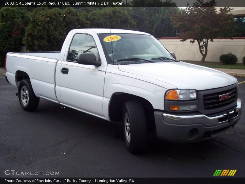 Summit White / Dark Pewter 2003 GMC Sierra 1500 Regular Cab