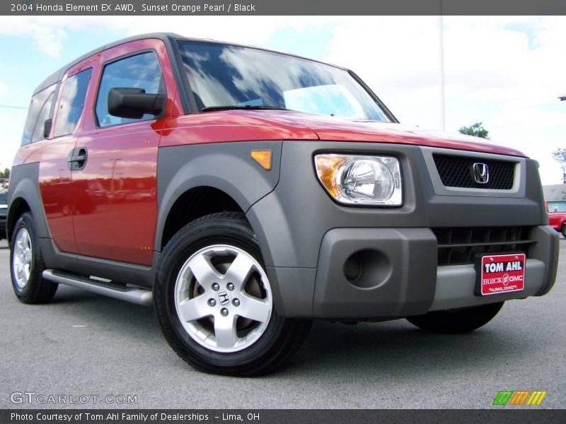 Sunset Orange Pearl / Black 2004 Honda Element EX AWD