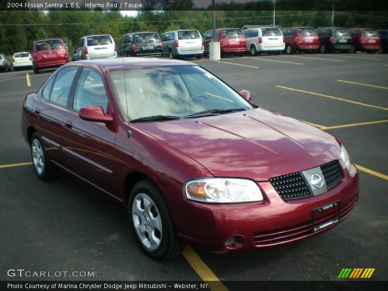 Inferno Red / Taupe 2004 Nissan Sentra 1.8 S