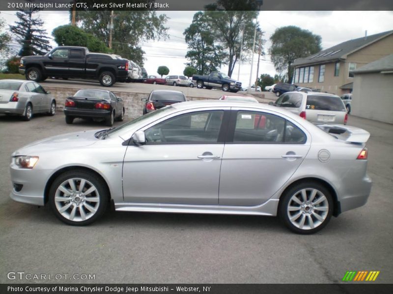 Apex Silver Metallic / Black 2010 Mitsubishi Lancer GTS