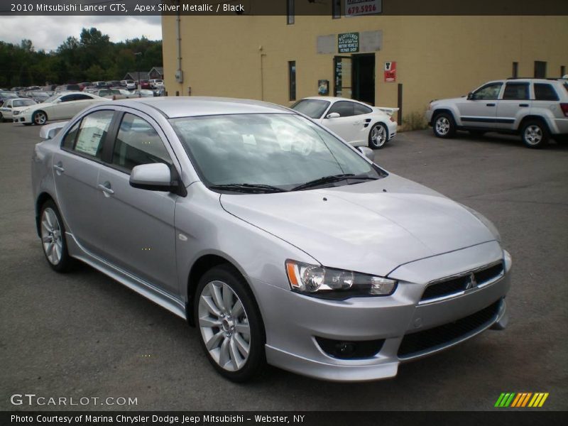Apex Silver Metallic / Black 2010 Mitsubishi Lancer GTS