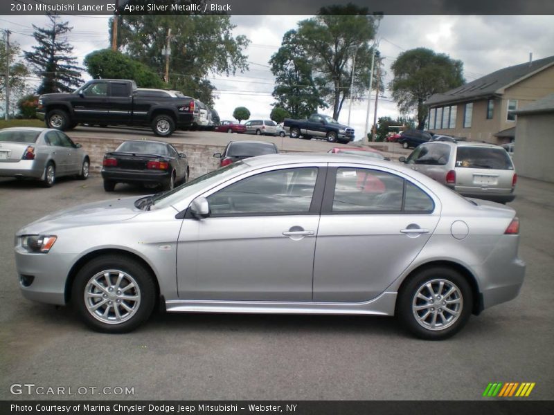 Apex Silver Metallic / Black 2010 Mitsubishi Lancer ES