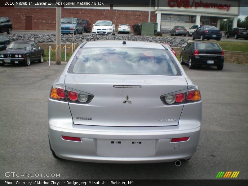 Apex Silver Metallic / Black 2010 Mitsubishi Lancer ES