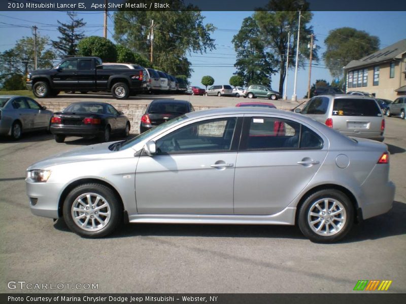Apex Silver Metallic / Black 2010 Mitsubishi Lancer ES