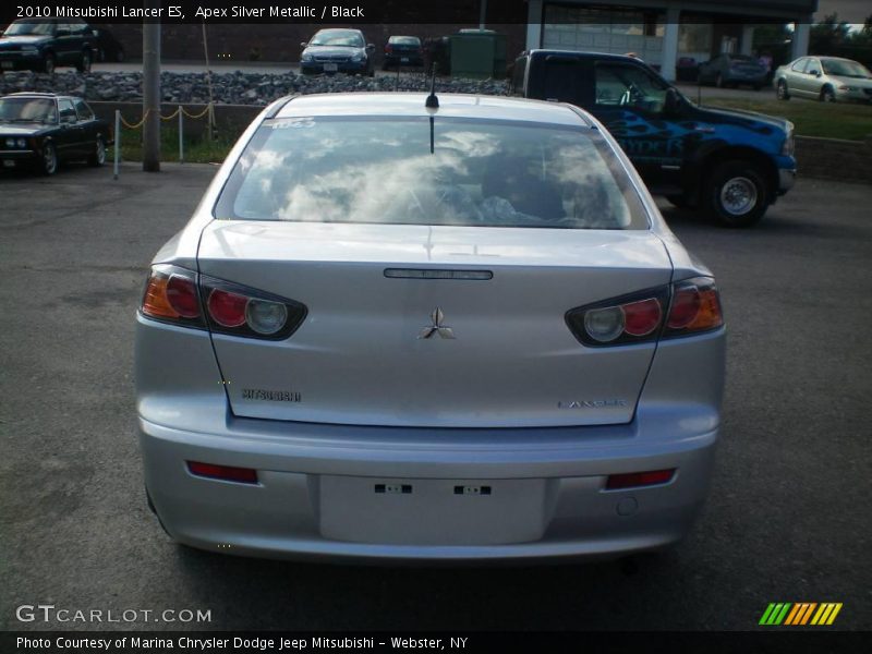 Apex Silver Metallic / Black 2010 Mitsubishi Lancer ES