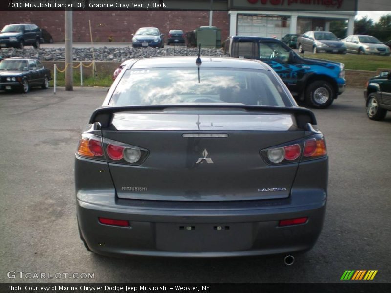 Graphite Gray Pearl / Black 2010 Mitsubishi Lancer DE