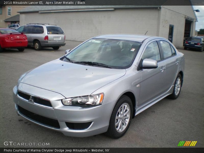 Apex Silver Metallic / Black 2010 Mitsubishi Lancer ES