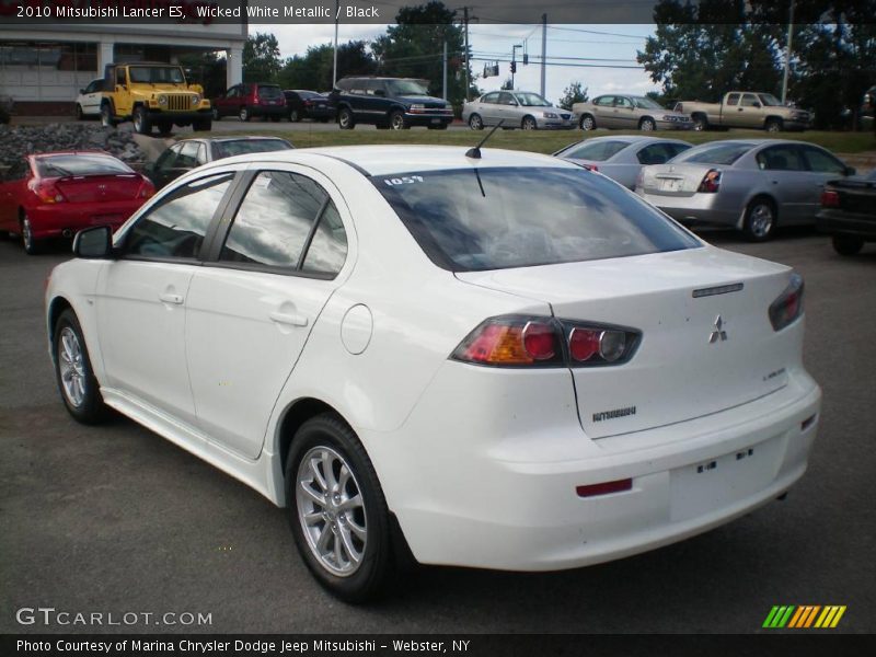 Wicked White Metallic / Black 2010 Mitsubishi Lancer ES