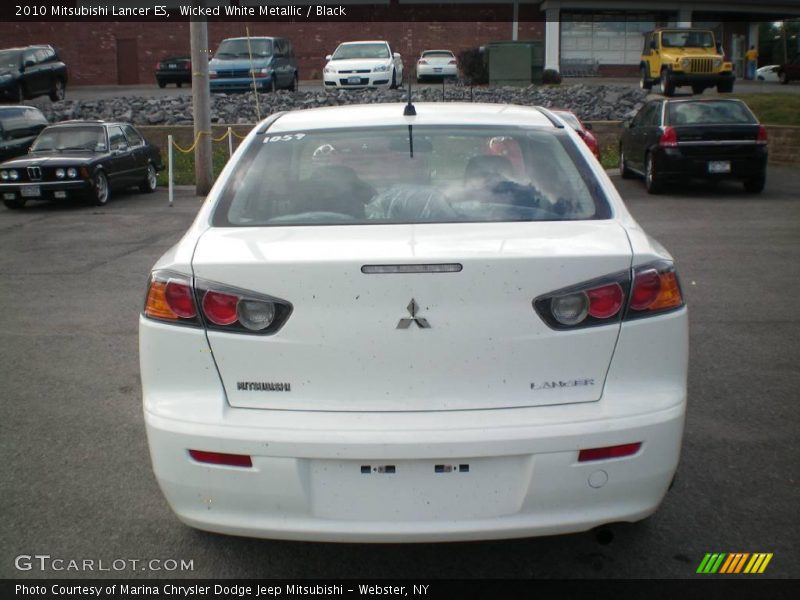 Wicked White Metallic / Black 2010 Mitsubishi Lancer ES