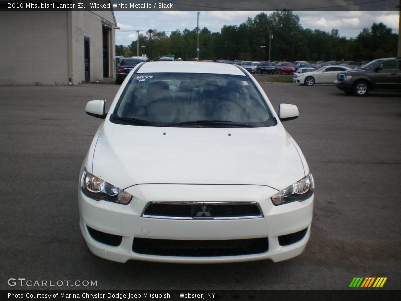 Wicked White Metallic / Black 2010 Mitsubishi Lancer ES