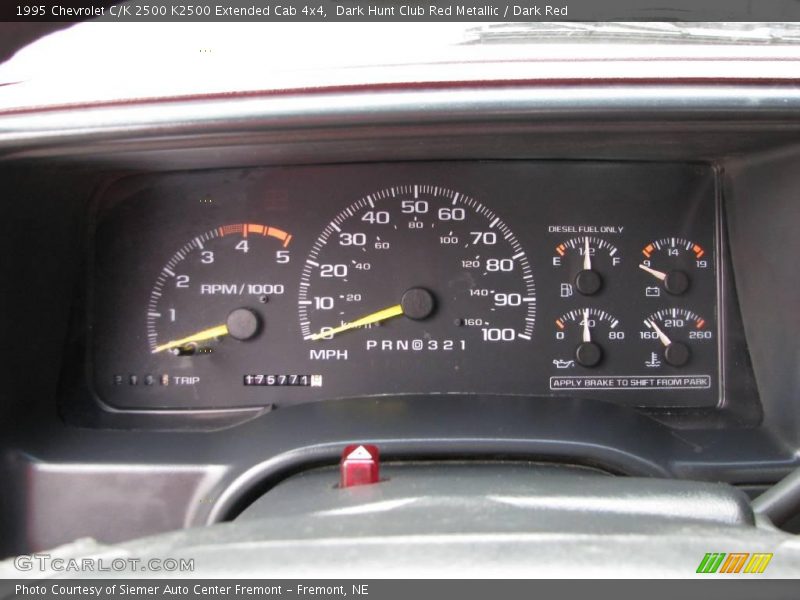 Dark Hunt Club Red Metallic / Dark Red 1995 Chevrolet C/K 2500 K2500 Extended Cab 4x4
