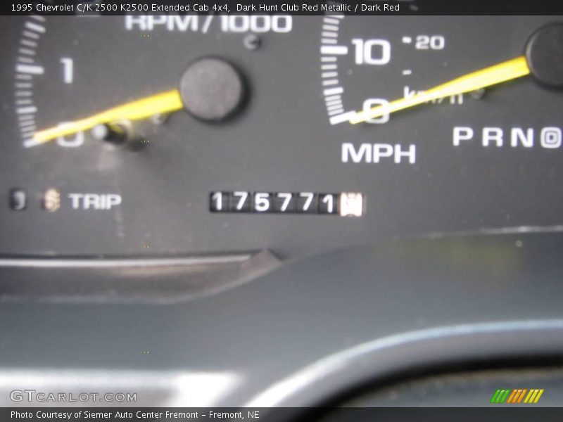 Dark Hunt Club Red Metallic / Dark Red 1995 Chevrolet C/K 2500 K2500 Extended Cab 4x4