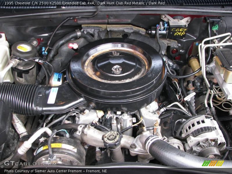 Dark Hunt Club Red Metallic / Dark Red 1995 Chevrolet C/K 2500 K2500 Extended Cab 4x4