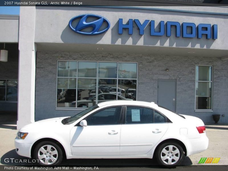 Arctic White / Beige 2007 Hyundai Sonata GLS
