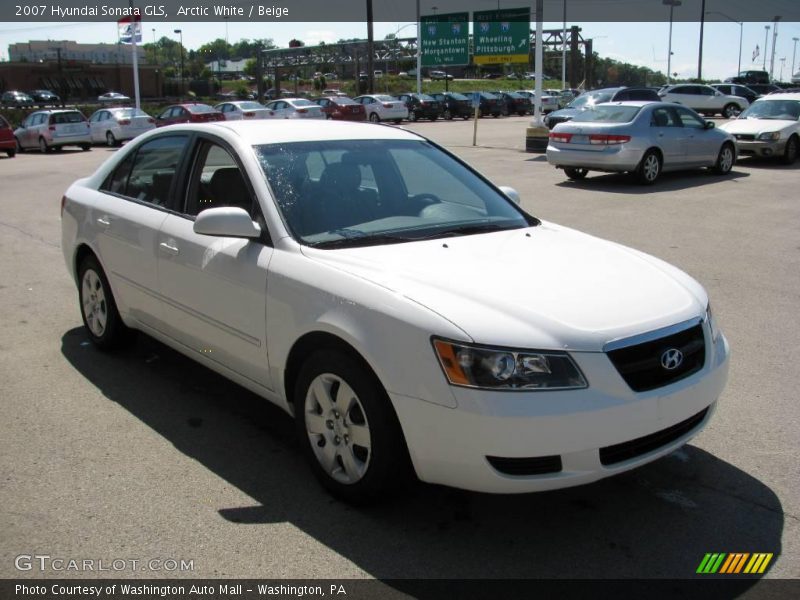 Arctic White / Beige 2007 Hyundai Sonata GLS