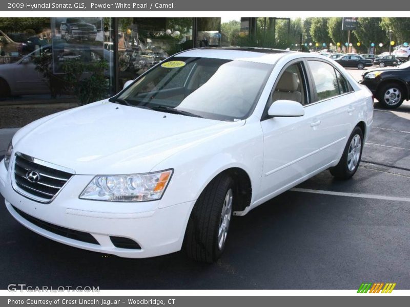 Powder White Pearl / Camel 2009 Hyundai Sonata GLS