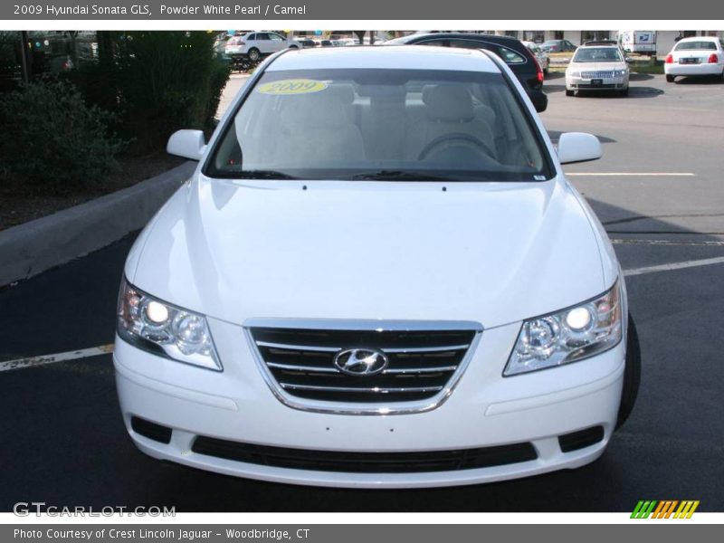 Powder White Pearl / Camel 2009 Hyundai Sonata GLS