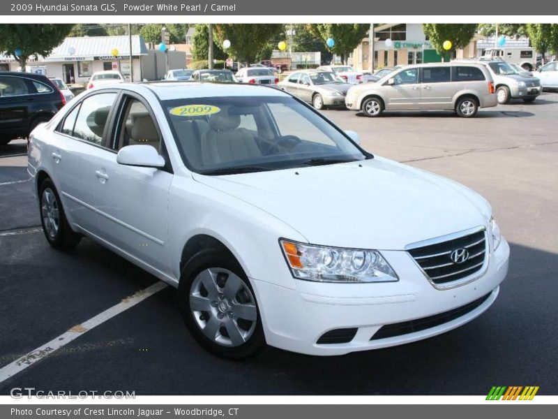 Powder White Pearl / Camel 2009 Hyundai Sonata GLS
