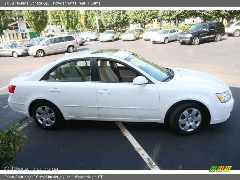 Powder White Pearl / Camel 2009 Hyundai Sonata GLS