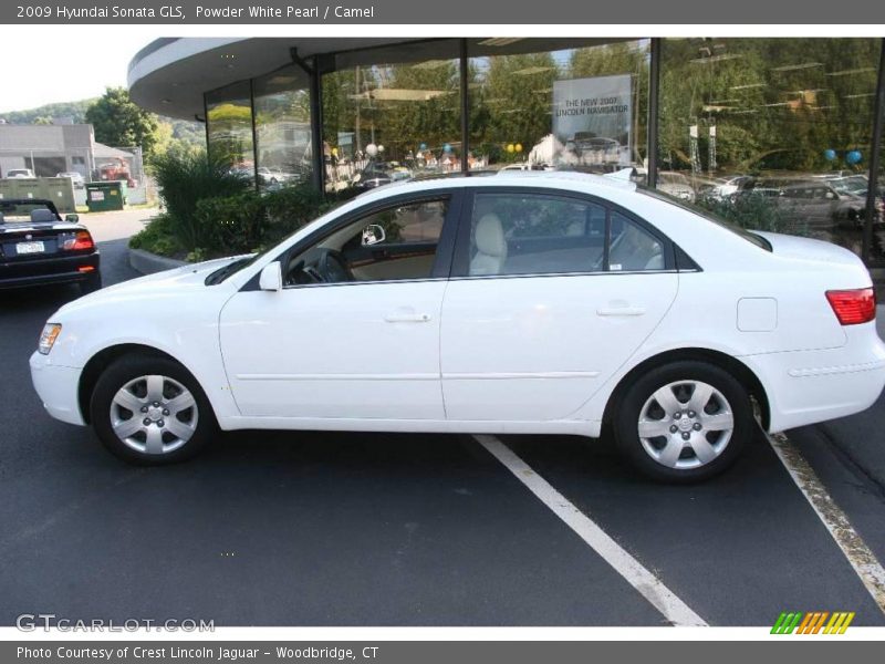 Powder White Pearl / Camel 2009 Hyundai Sonata GLS