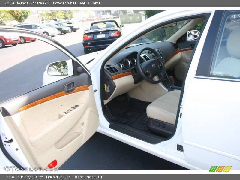 Powder White Pearl / Camel 2009 Hyundai Sonata GLS
