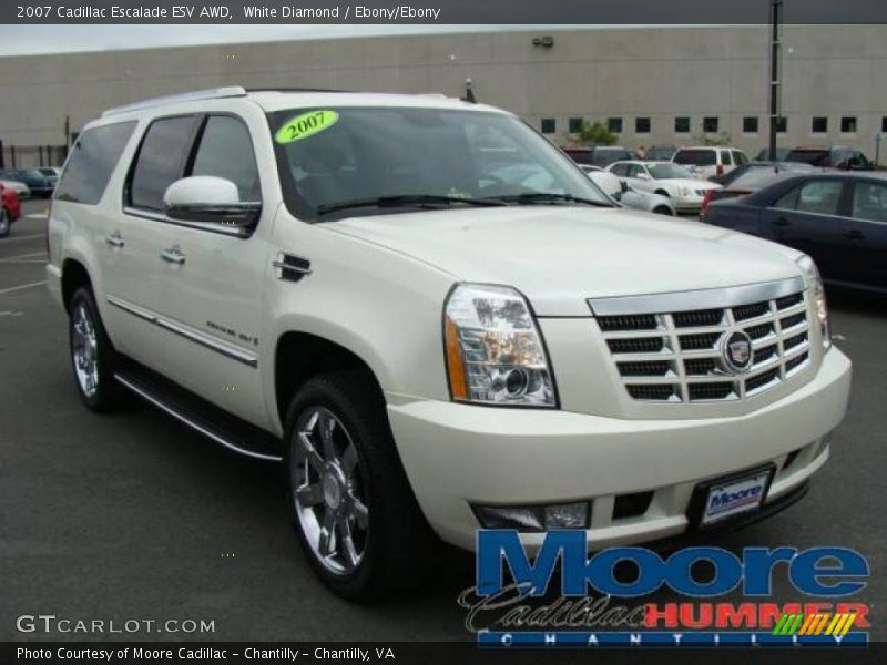 White Diamond / Ebony/Ebony 2007 Cadillac Escalade ESV AWD