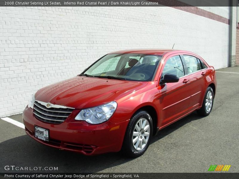 Inferno Red Crystal Pearl / Dark Khaki/Light Graystone 2008 Chrysler Sebring LX Sedan