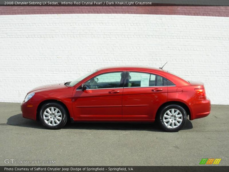 Inferno Red Crystal Pearl / Dark Khaki/Light Graystone 2008 Chrysler Sebring LX Sedan