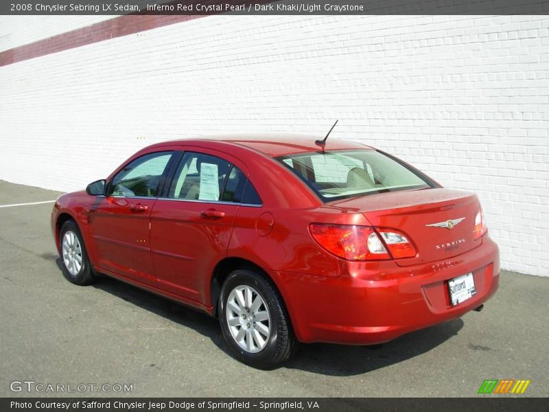 Inferno Red Crystal Pearl / Dark Khaki/Light Graystone 2008 Chrysler Sebring LX Sedan
