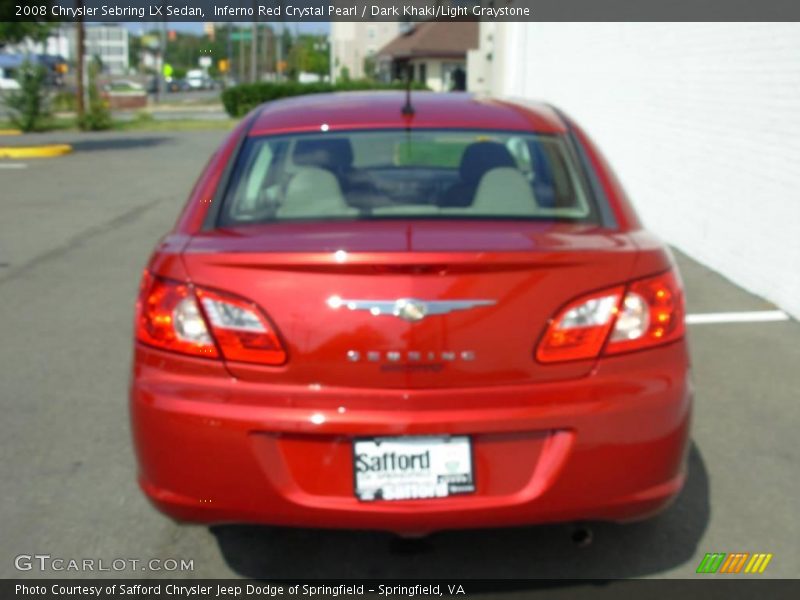 Inferno Red Crystal Pearl / Dark Khaki/Light Graystone 2008 Chrysler Sebring LX Sedan