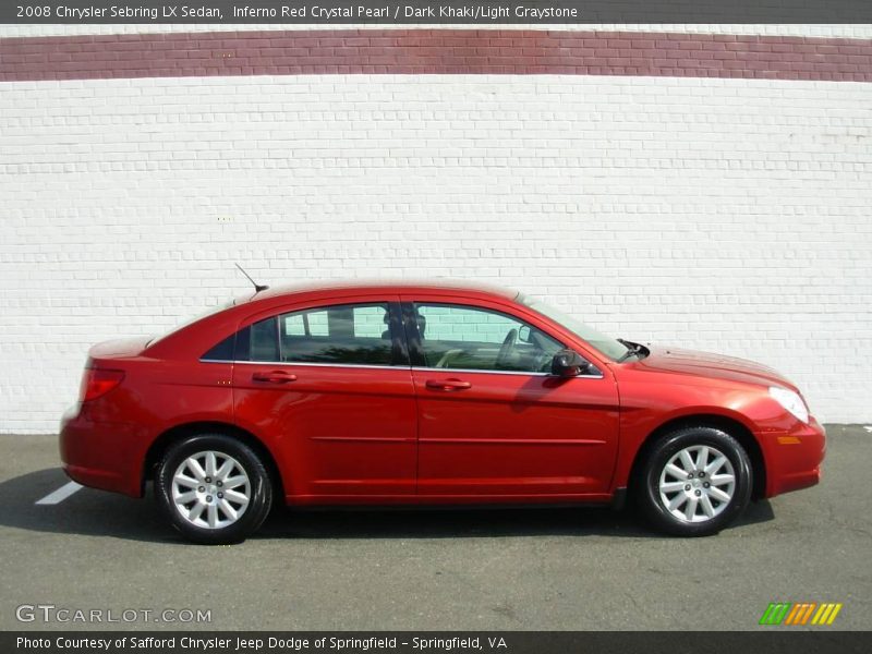 Inferno Red Crystal Pearl / Dark Khaki/Light Graystone 2008 Chrysler Sebring LX Sedan