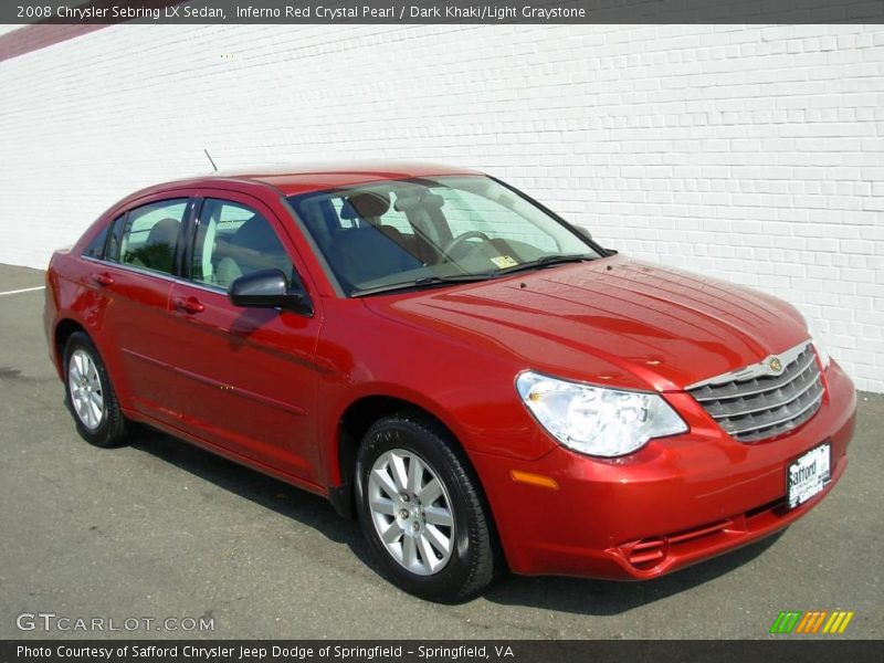 Inferno Red Crystal Pearl / Dark Khaki/Light Graystone 2008 Chrysler Sebring LX Sedan